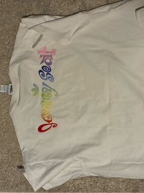 No offers Jeremy Scott White Tee with Rainbow Script Logo